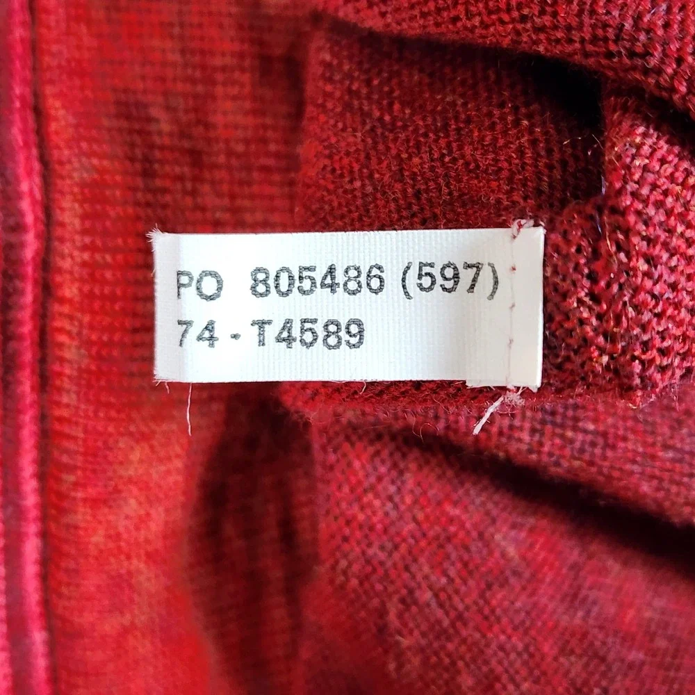 Tommy Bahama Sweater Mens Small V-Neck Extrafine Merino Wool Red Excellent